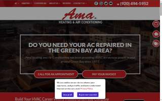 Ama Heating and Air Conditioning of Allouez website