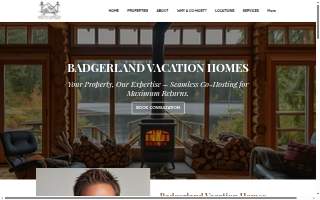 Badgerland Vacation Homes website