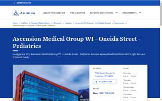 Ascension Medical Group WI - Oneida Street - Pediatrics website