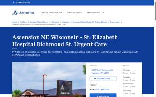 Ascension NE Wisconsin - St. Elizabeth Hospital Richmond St. Urgent Care website