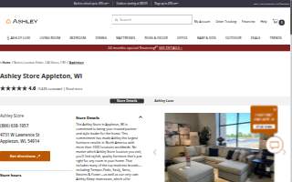 Ashley Store of Appleton website
