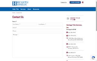 Heritage Title Services Inc website