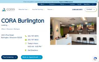 CORA Physical Therapy Burlington website