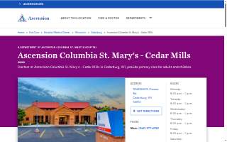 Ascension Columbia St. Mary's - Cedar Mills website
