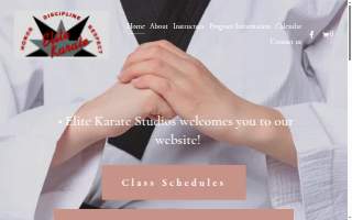 Elite Karate Studios website