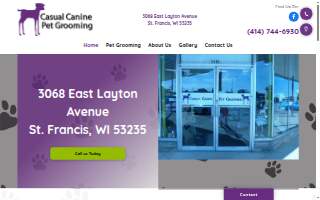 Casual Canine Pet Grooming website
