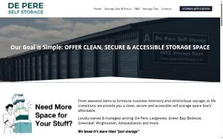 DE Pere Self Storage LLC website