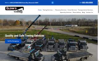 Glenn's 24 HR Towing Inc website