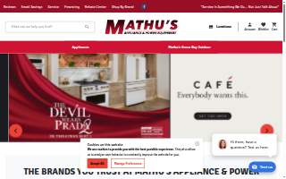 Mathus Appliance & Power Equipment of De Pere website