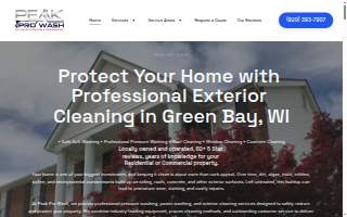 Peak Pro Wash of De Pere website