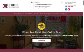 Cohen Law Offices LLC of Eau Claire website