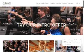 Eaum Yoga + Fitness website