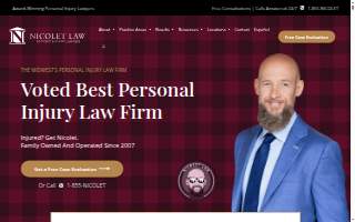 Nicolet Law Accident & Injury Lawyers of Eau Claire website