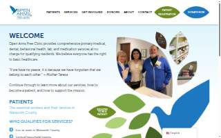 Open Arms Free Clinic website