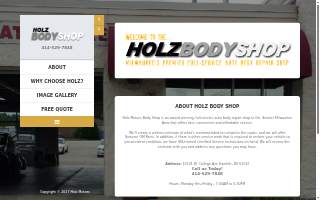 Holz Motors Body Shop website