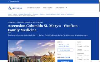 Ascension Columbia St. Mary's - Grafton - Family Medicine website
