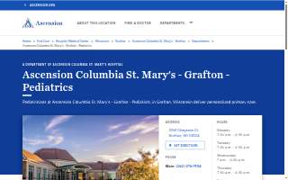 Ascension Columbia St. Mary's - Grafton - Pediatrics website