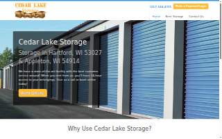 Cedar Lake Storage website