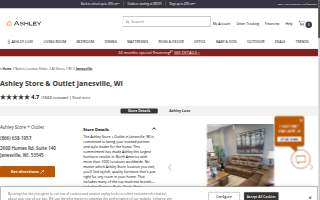 Ashley Store + Outlet of Janesville website