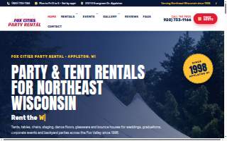 Fox Cities Party Rental website
