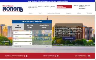 West Town Monona Tire of Madison website