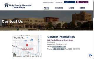 Holy Family Memorial Credit Union website