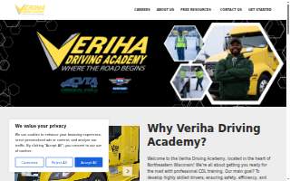 Veriha Driving Academy website
