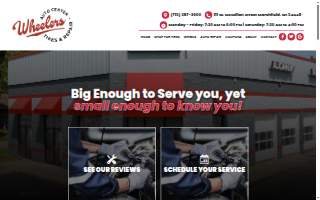 Wheelers Auto Repair & Tire Center website