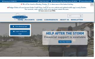 Badger Globe Credit Union website