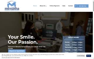 Menasha Family Dentistry website