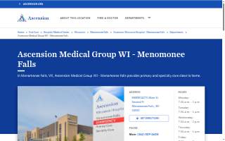 Ascension Medical Group WI - Menomonee Falls website