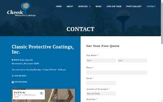 Classic Protective Coatings, Inc. website