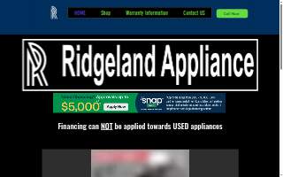 Ridgeland Appliance website