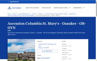 Ascension Columbia St. Mary's - Ozaukee - OB-GYN website