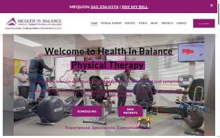 Health In Balance Physical Therapy, Fitness, and Wellness website