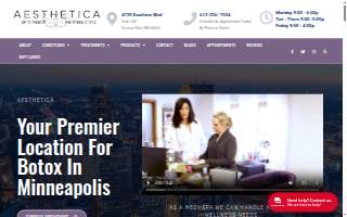 AestheticA Skin Health Center website