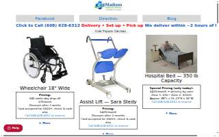 Madison Medical Rental website