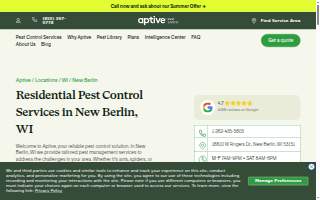 Aptive Pest Control of Milwaukee website