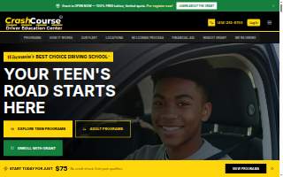 Crash Course Driver Education Center website