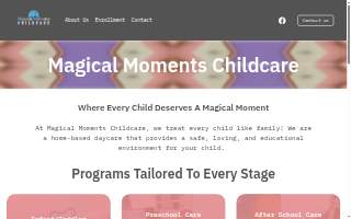 Magical Moments Childcare website