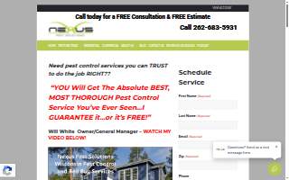Nexus Pest Solutions website