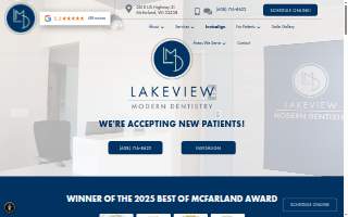 Lakeview Modern Dentistry website