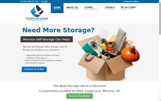 Monona Self Storage website