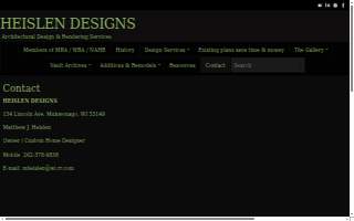 Heislen Designs website