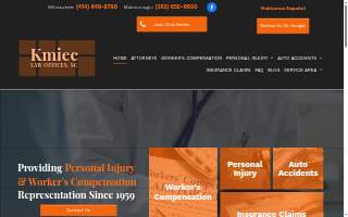 Kmiec Law Offices website