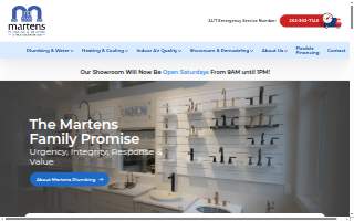 Martens Plumbing & Heating, Inc. website