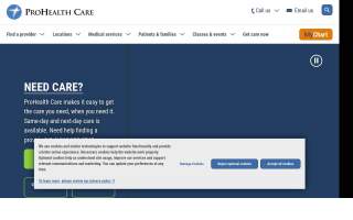 ProHealth Urgent Care Mukwonago website