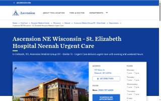 Ascension NE Wisconsin - St. Elizabeth Hospital Neenah Urgent Care website