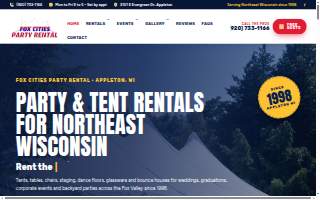 Fox Cities Party Rental website