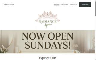 Radiance Spa website